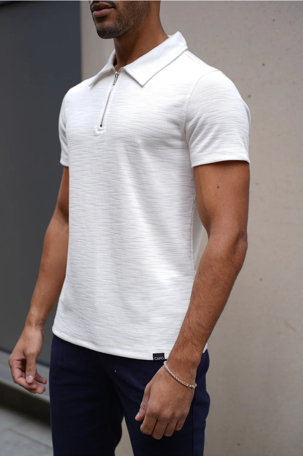 Capo INTERLOCK SLUB Zip SS Polo
