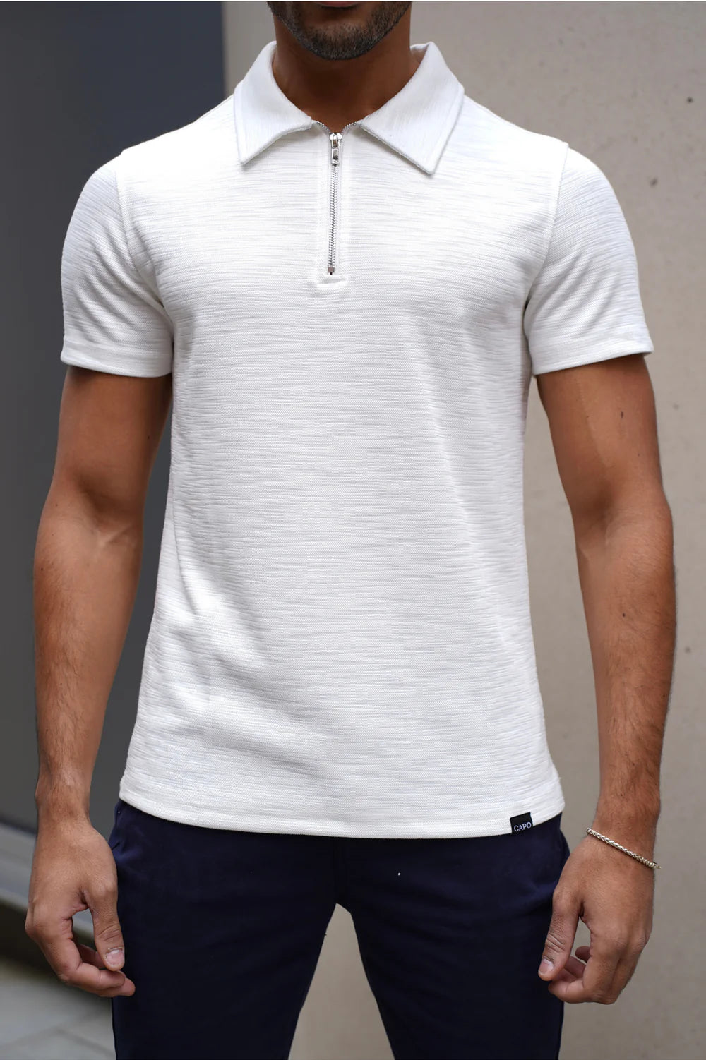 Capo INTERLOCK SLUB Zip SS Polo