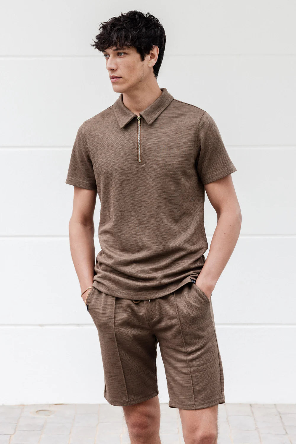 Capo INTERLOCK SLUB Zip SS Polo