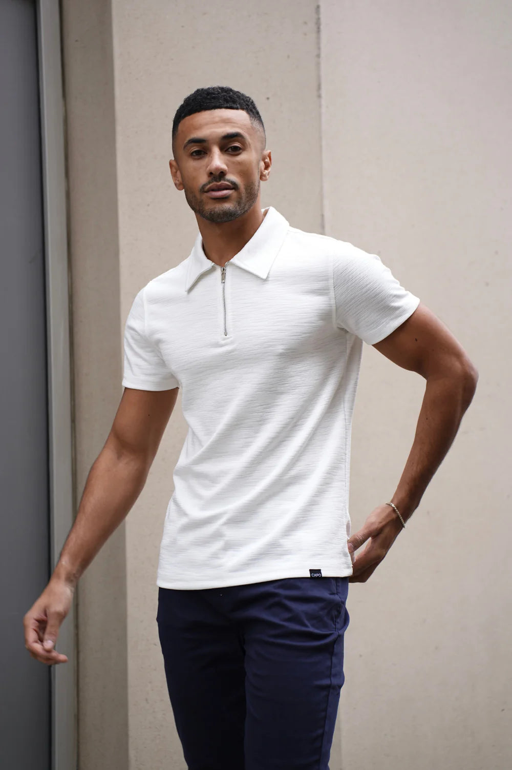 Capo INTERLOCK SLUB Zip SS Polo