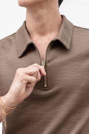 Capo INTERLOCK SLUB Zip SS Polo
