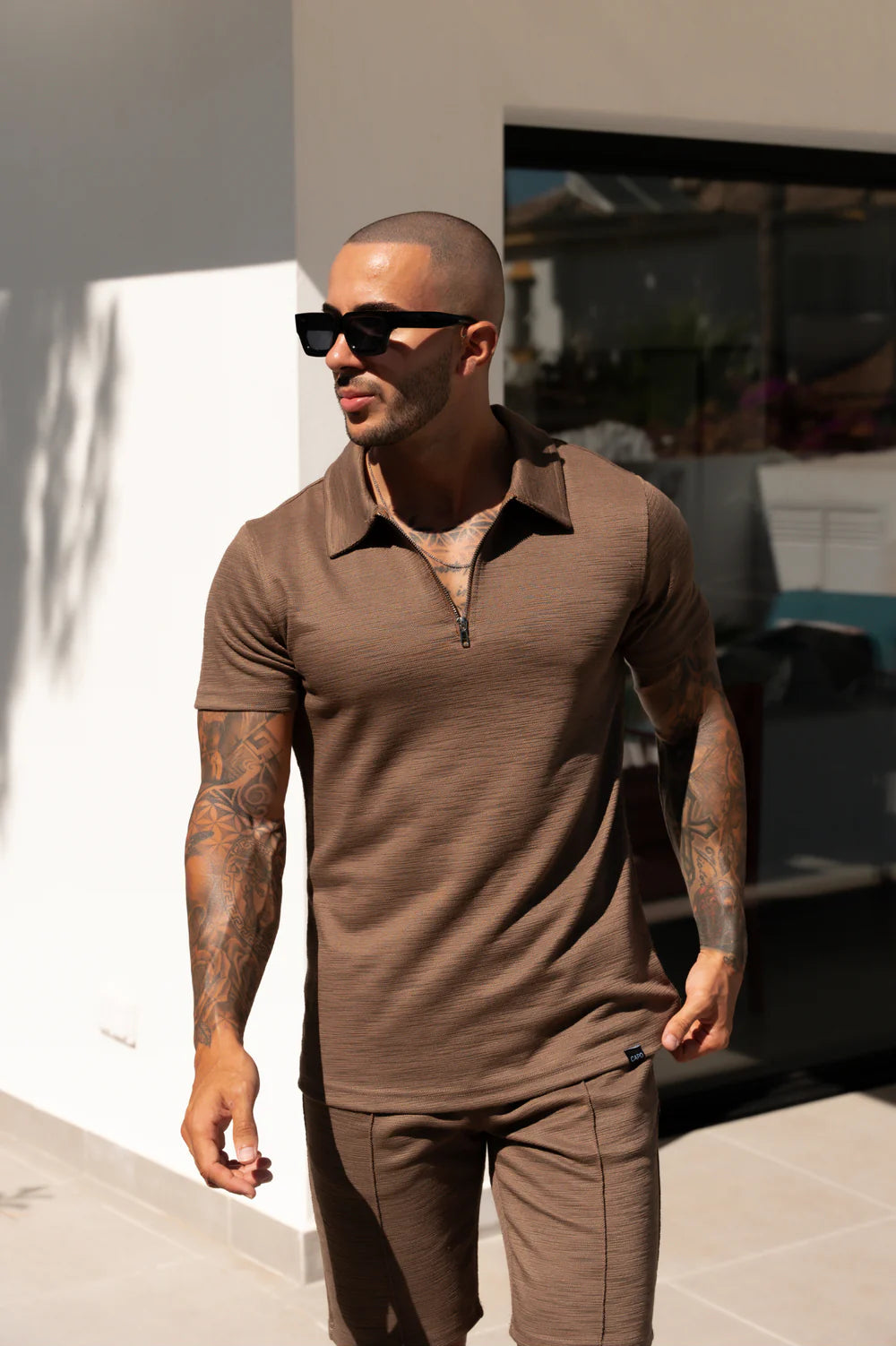 Capo INTERLOCK SLUB Zip SS Polo