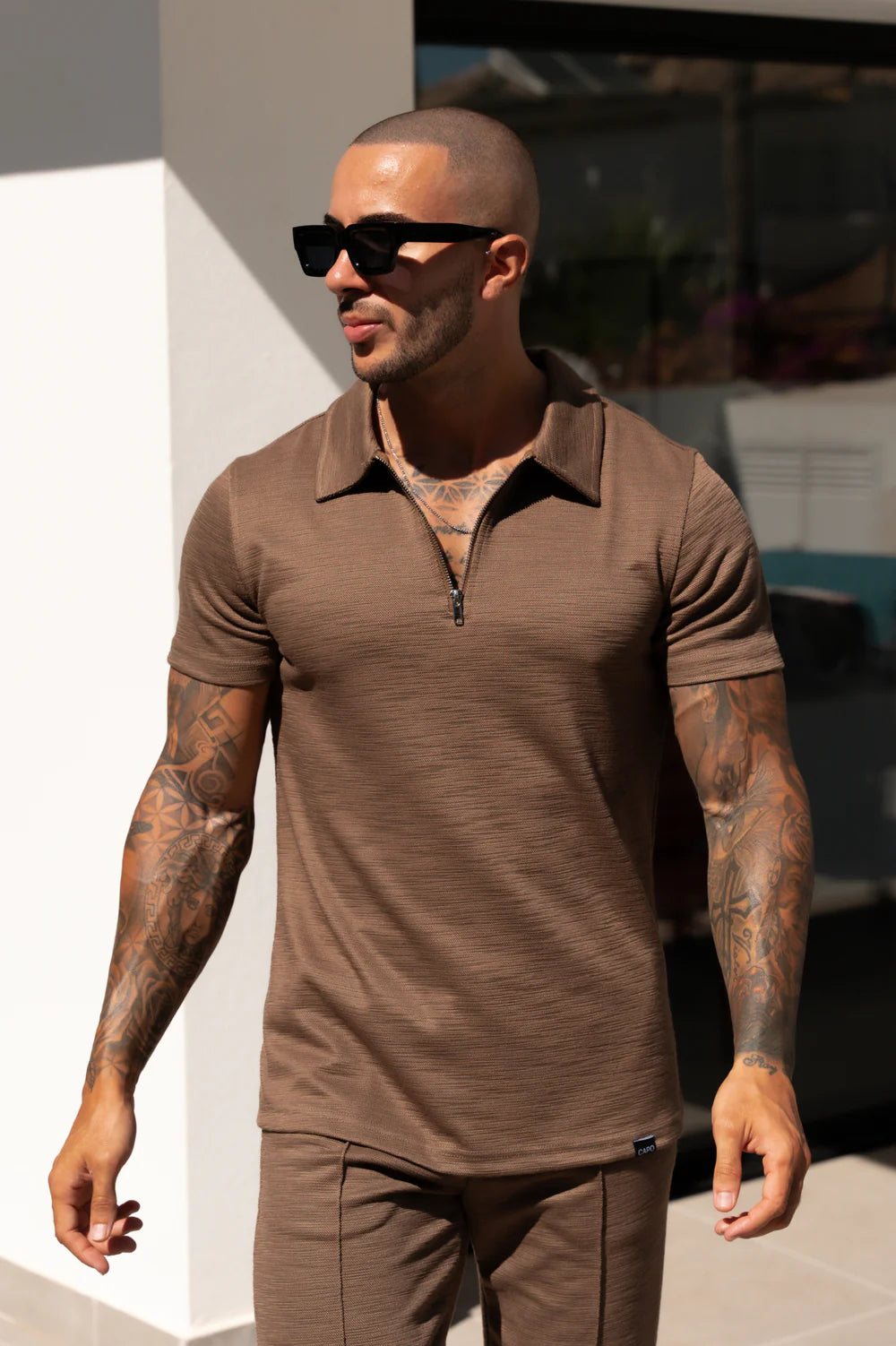Capo INTERLOCK SLUB Zip SS Polo