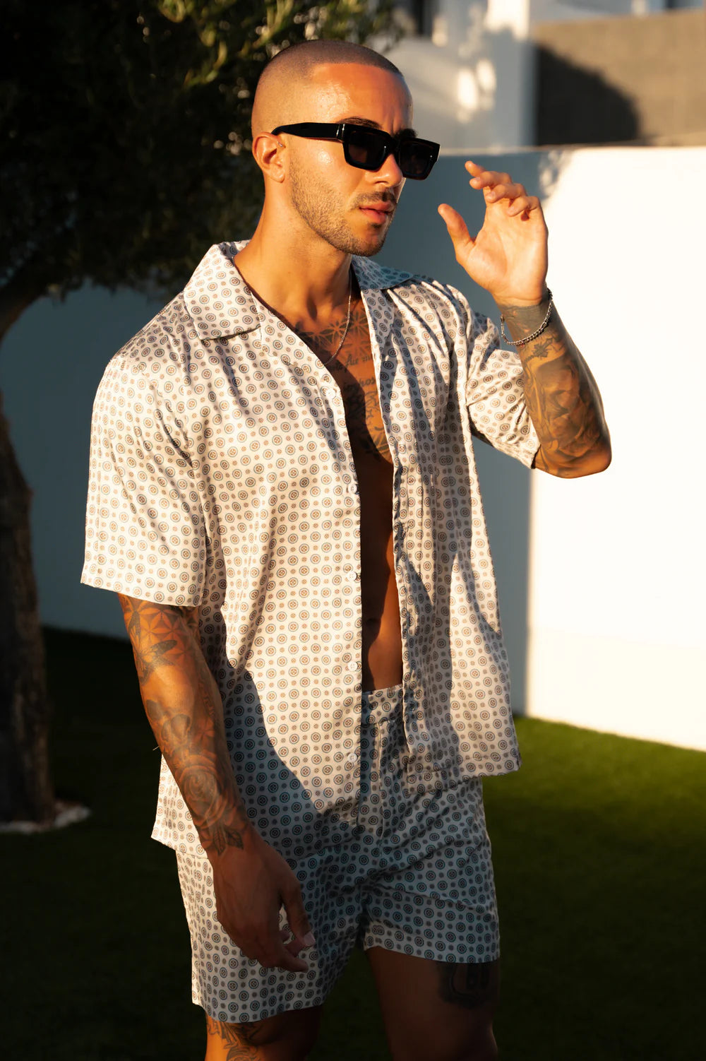 Capo GEOMETRIC Print SS Revere Shirt