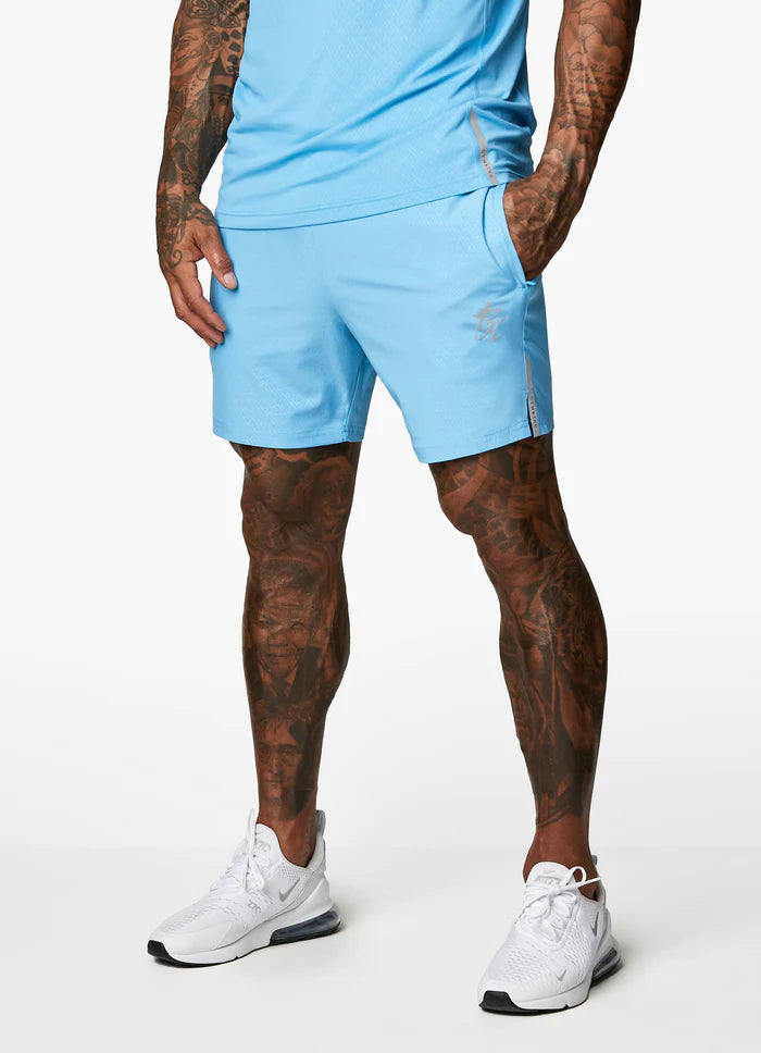 Gym King Debossed Energy Short - 6" - Blue Reef AOP