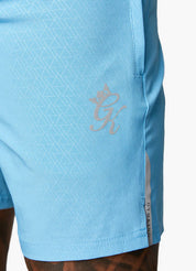 Gym King Debossed Energy Short - 6" - Blue Reef AOP