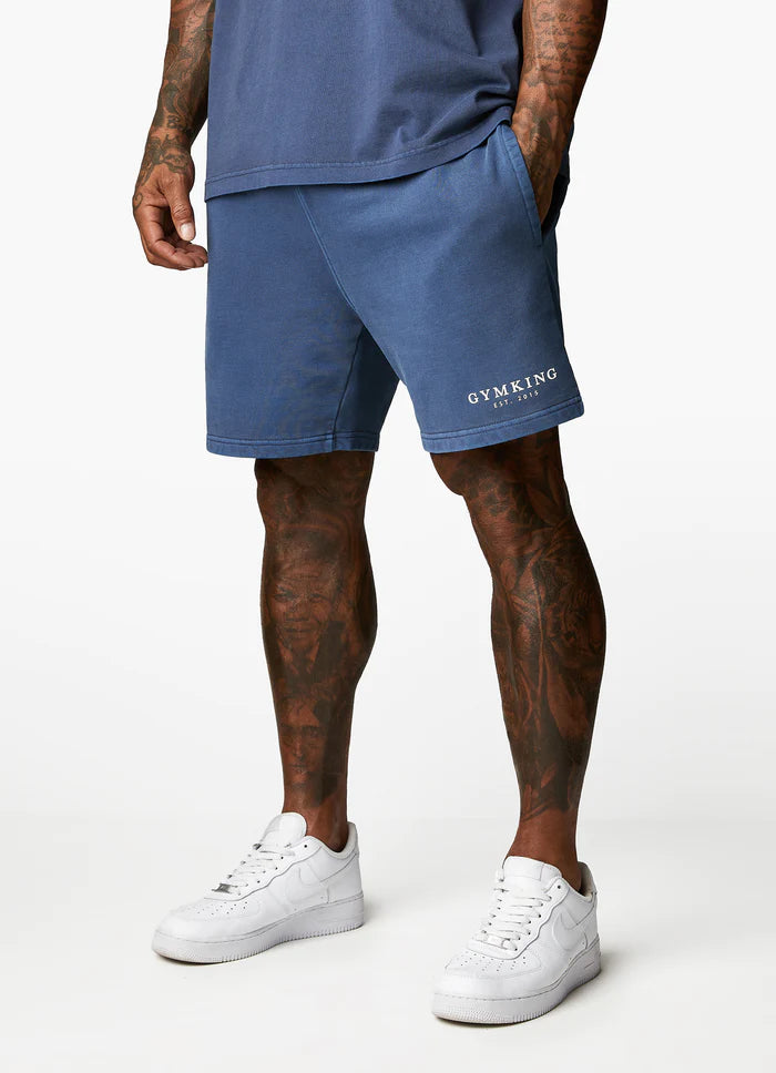 Gym King Est. Legacy Short - Washed Indigo