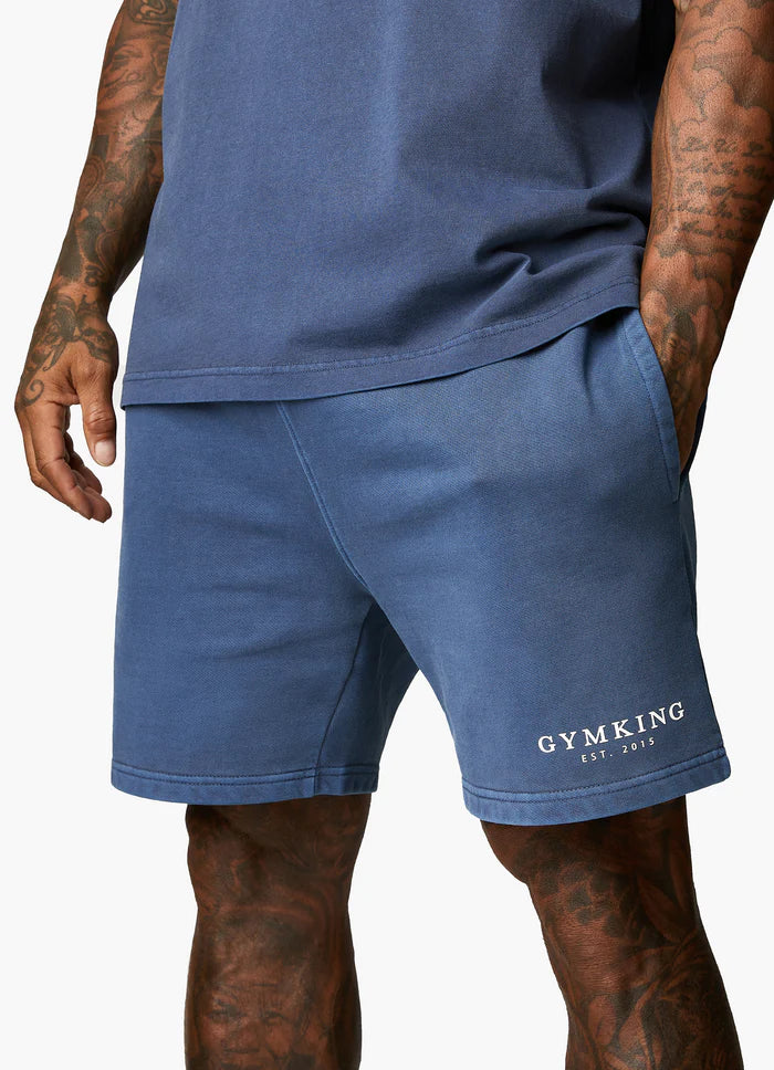 Gym King Est. Legacy Short - Washed Indigo