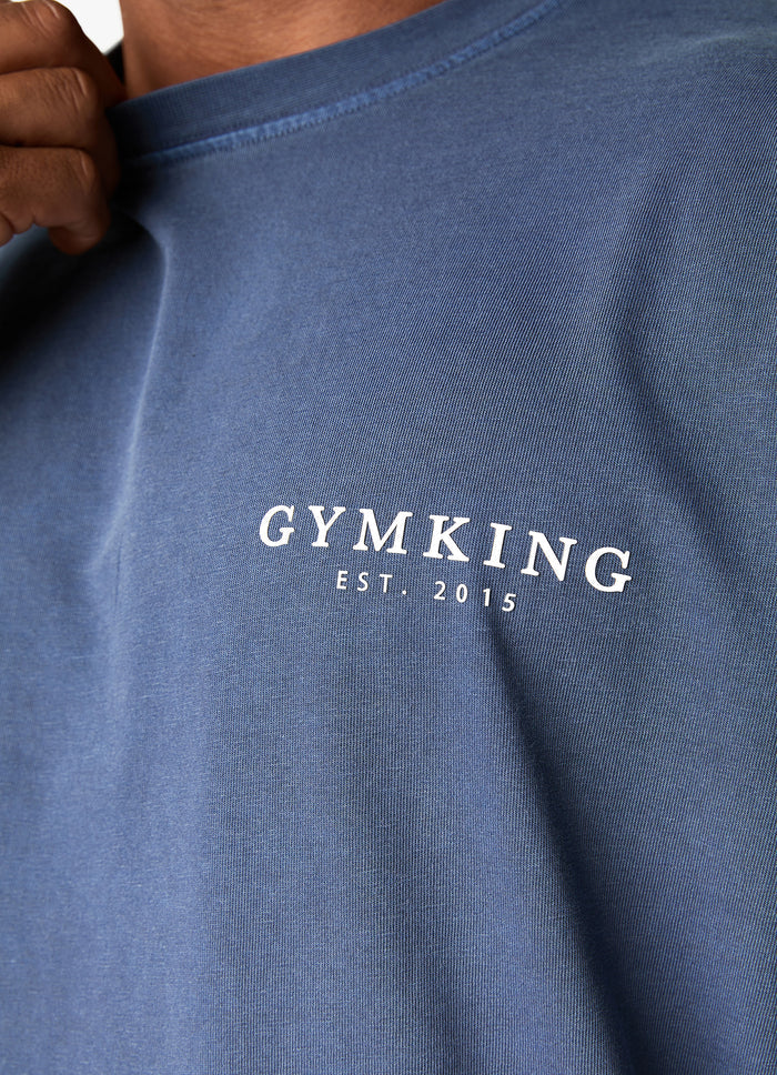 Gym King Est. Legacy Washed Tee - Washed Indigo