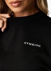 Gym King Malibu Oversized BF Tee - Black