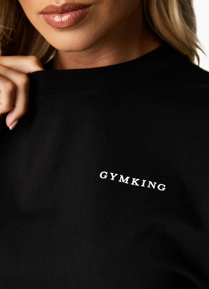 Gym King Malibu Oversized BF Tee - Black