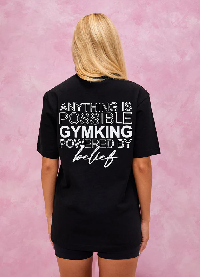 Gym King Malibu Oversized BF Tee - Black