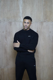 Capo Knitted Crew Sweater - Black