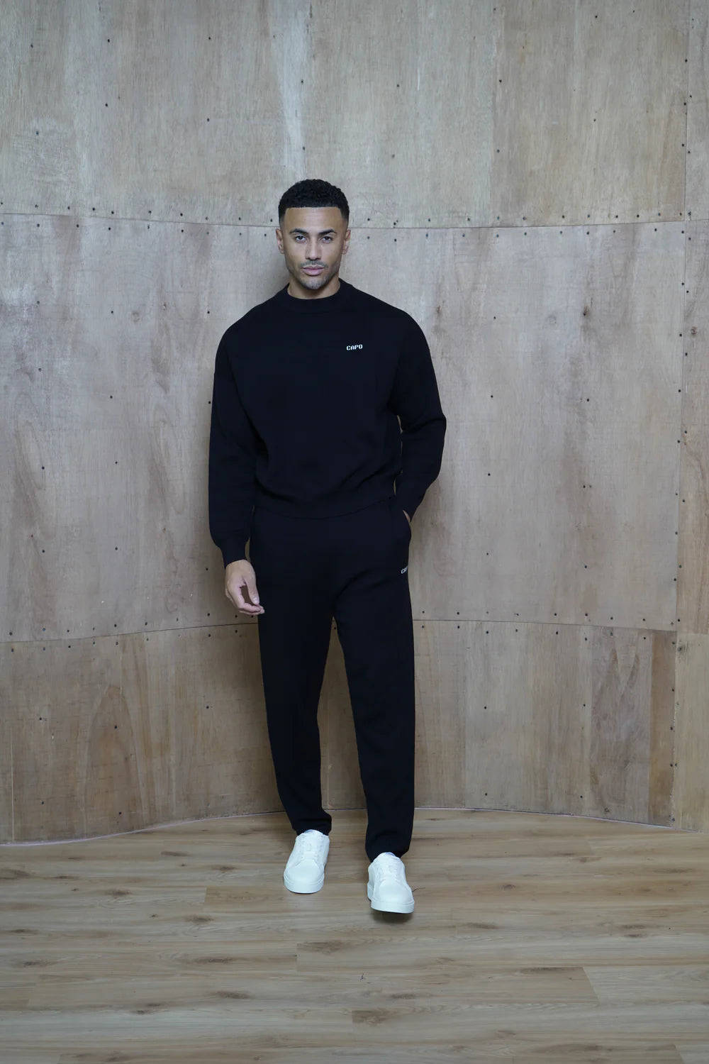 Capo Knitted Joggers - Black