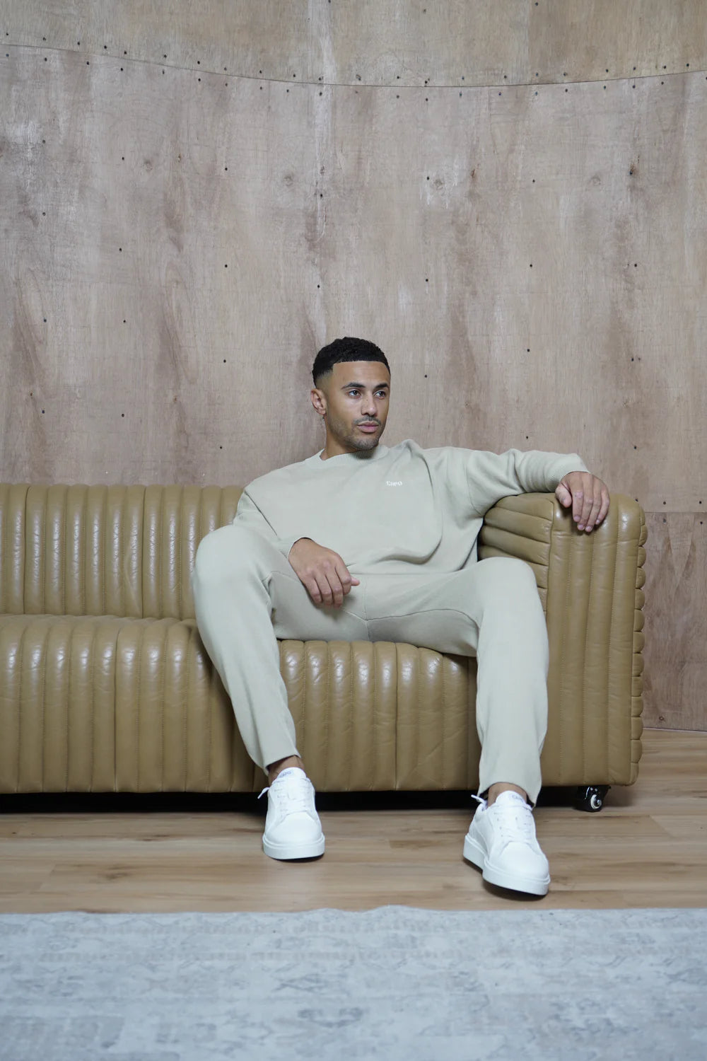 Capo Knitted Crew Sweater - Stone