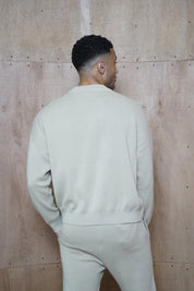 Capo Knitted Crew Sweater - Stone