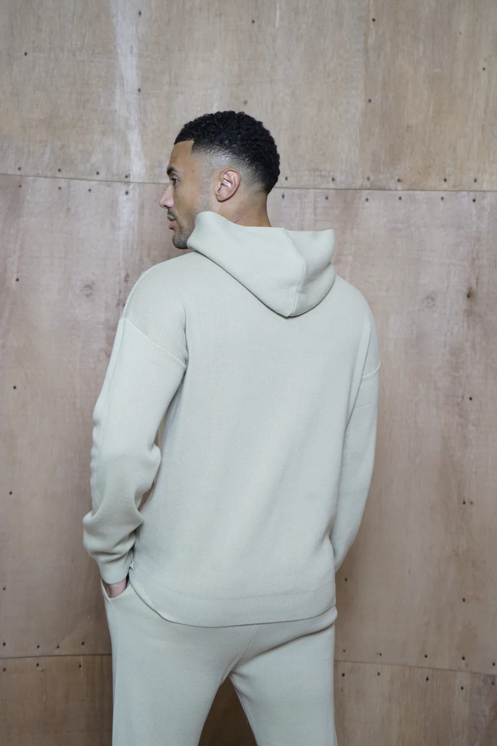 Capo Knitted Branded Hoodie - Stone