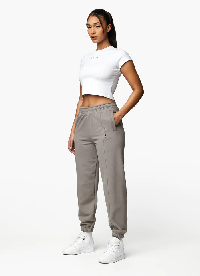 Gym King Shadow Rib Tee - White