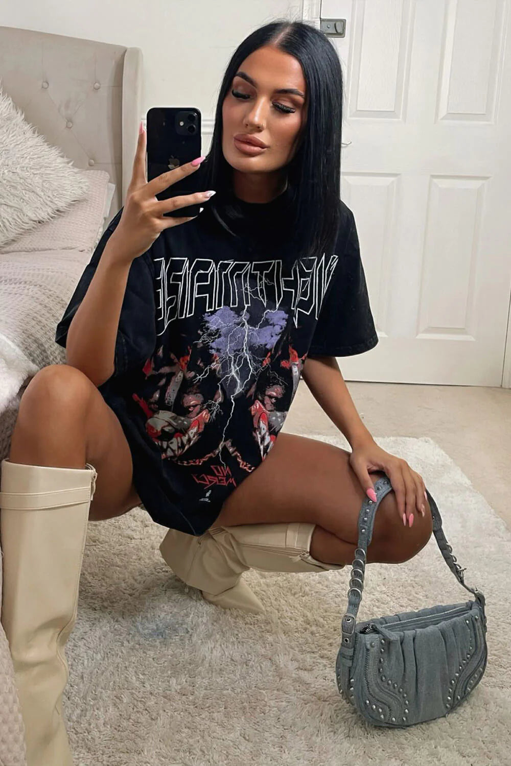 Doberman No Mercy Tee - Acid Black