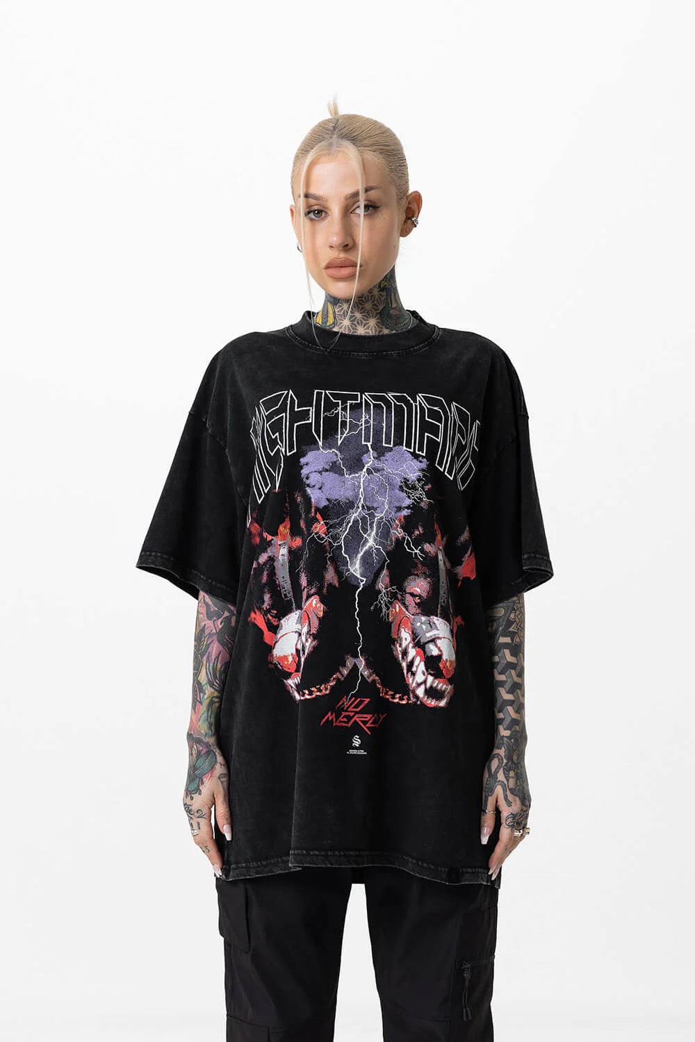 Doberman No Mercy Tee - Acid Black