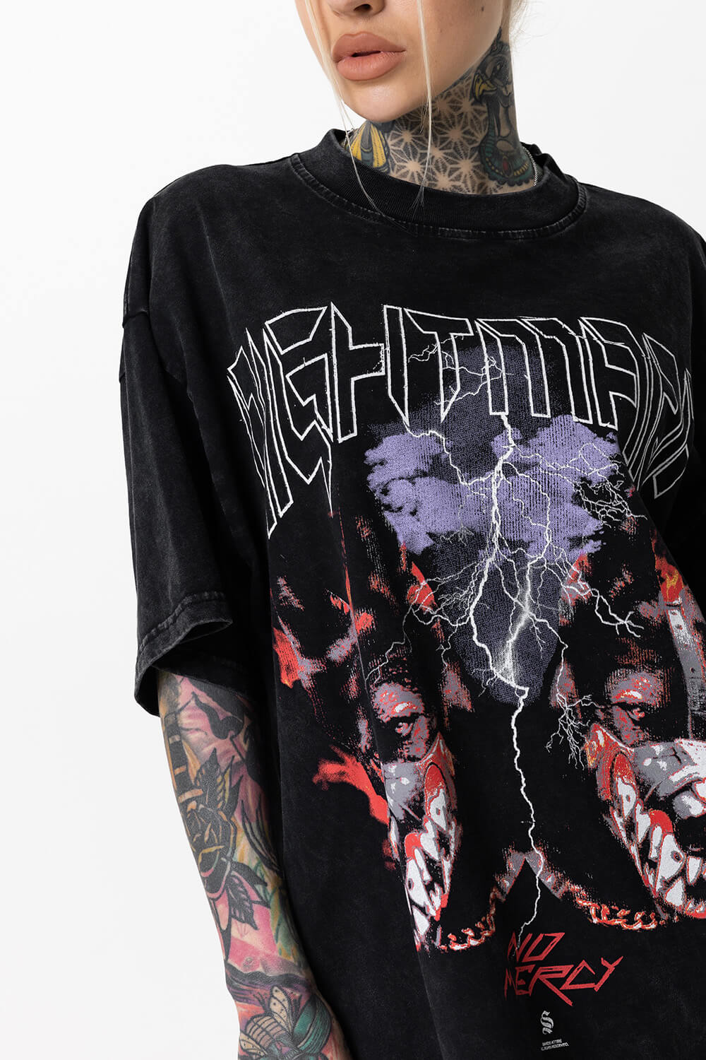 Doberman No Mercy Tee - Acid Black