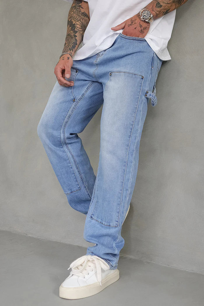 Sinners Attire Carpenter Jeans - Light Blue