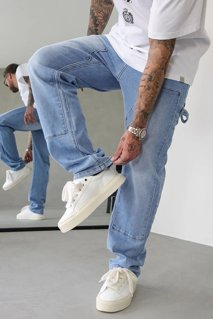 Sinners Attire Carpenter Jeans - Light Blue