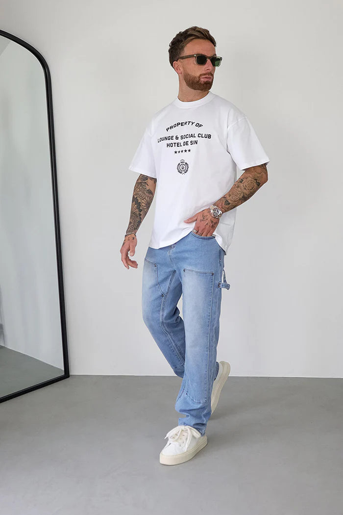 Sinners Attire Carpenter Jeans - Light Blue