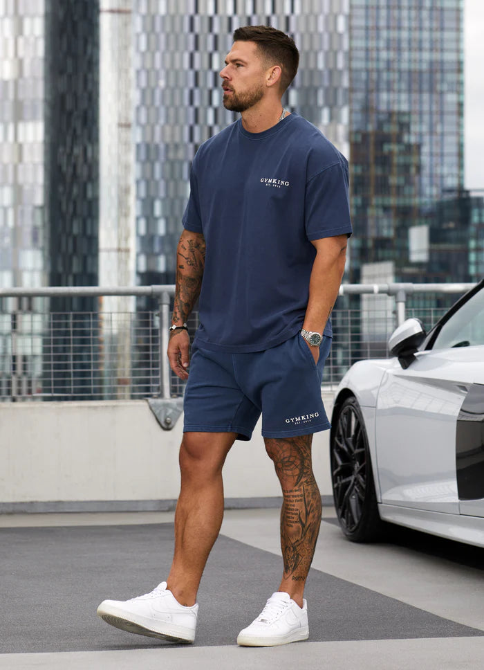 Gym King Est. Legacy Washed Tee - Washed Indigo