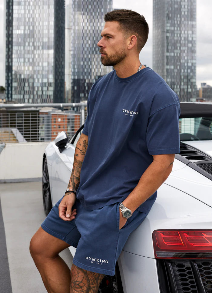 Gym King Est. Legacy Short - Washed Indigo