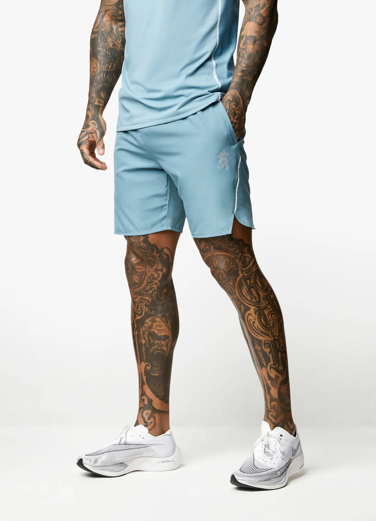 Gym King Contrast Flex Short - Smoke Blue