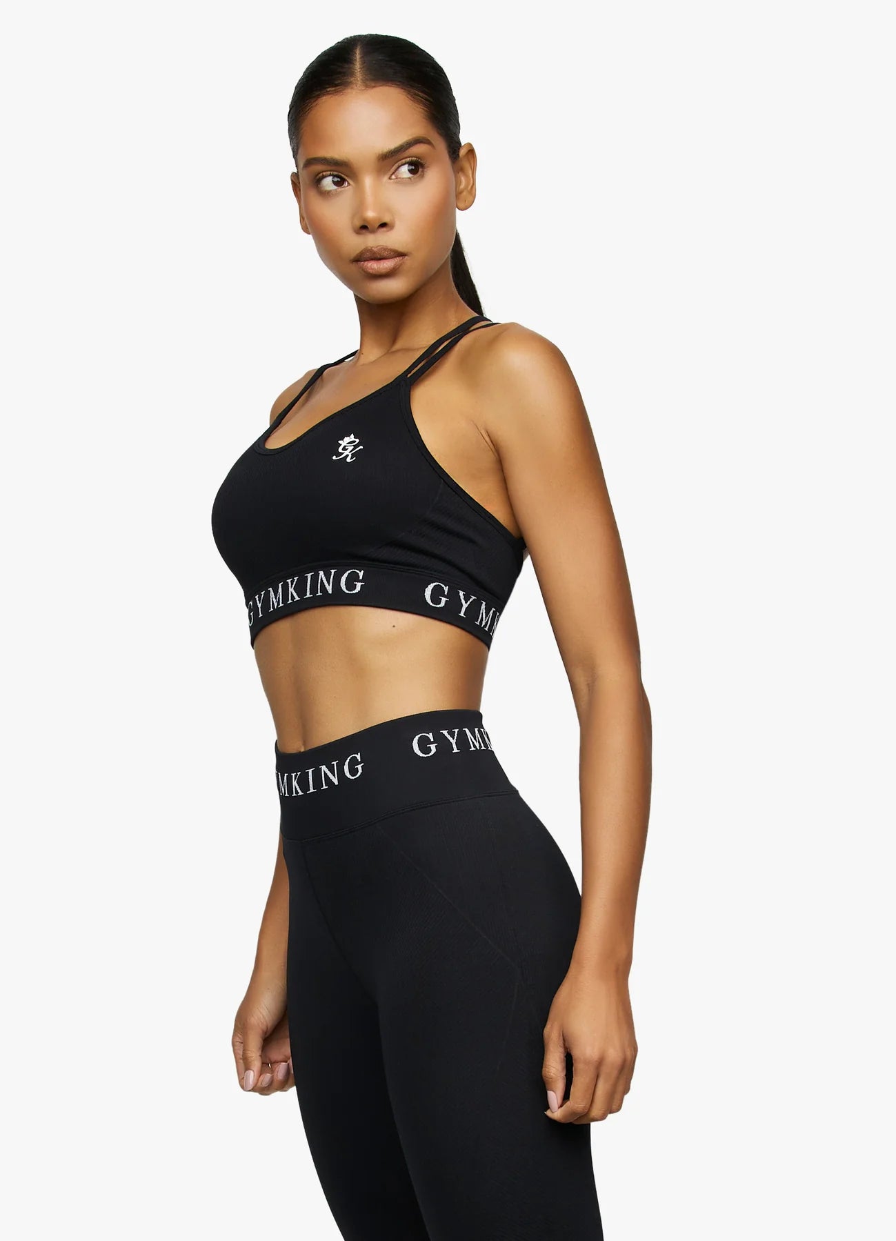 Gym King Intention Multi Rib Sports Bra - Black