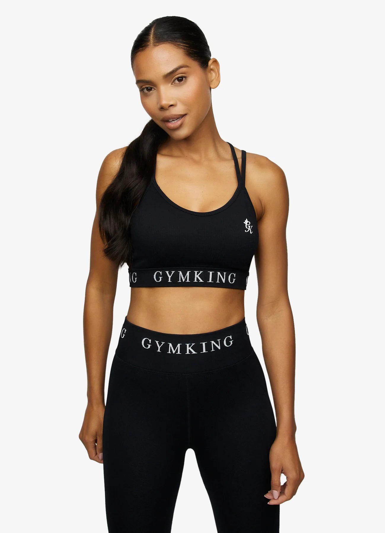 Gym King Intention Multi Rib Sports Bra - Black