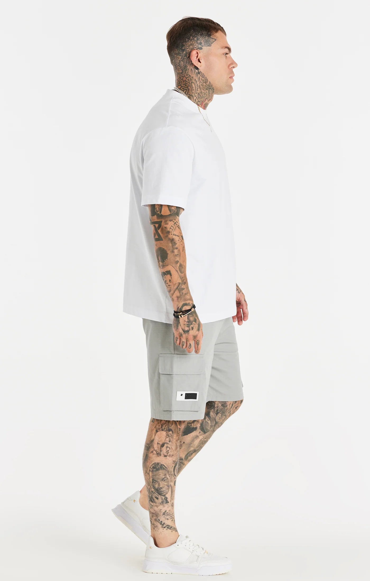 White Relaxed Printed Chain T-Shirt