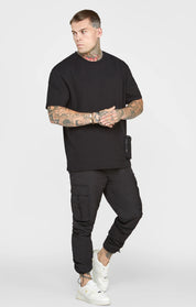 Black Pocket Oversized T-Shirt