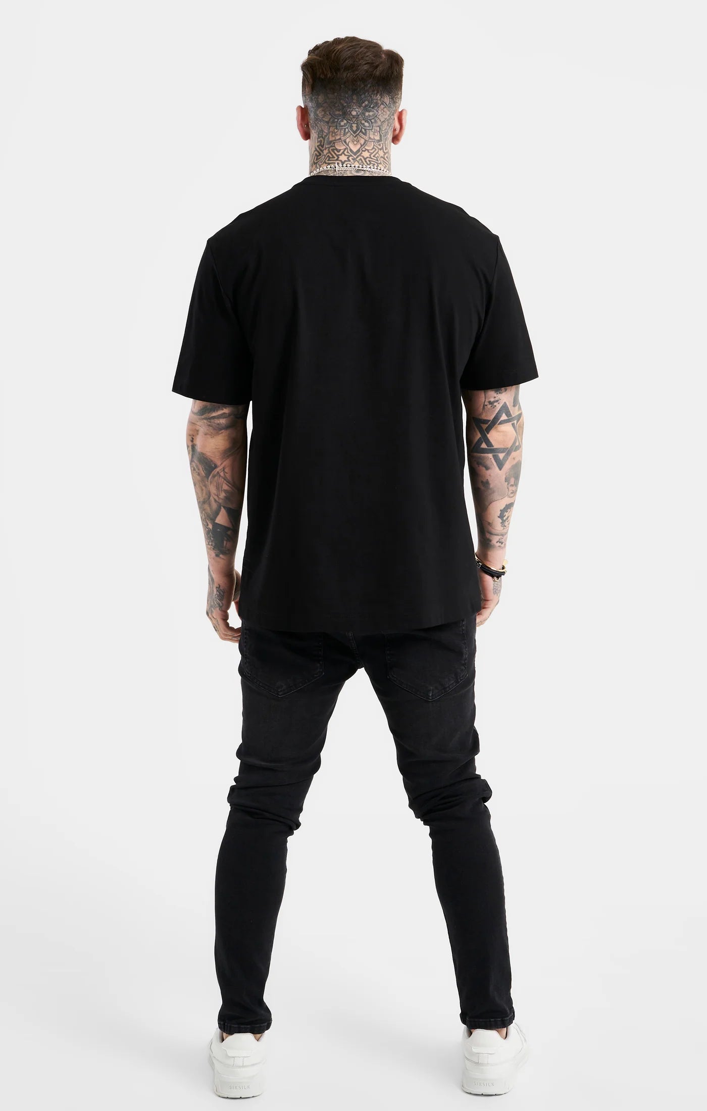 Black Oversized Rhinestone Logo T-Shirt