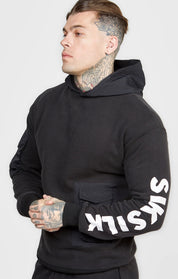 Black Contrast Pocket Oversized Hoodie
