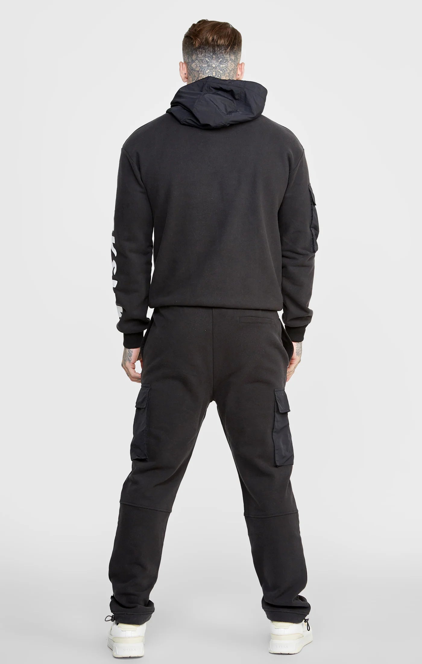 Black Contrast Pocket Oversized Hoodie
