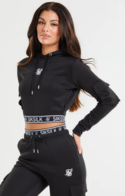 Black Cropped Cargo Hoodie