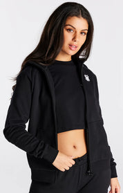 Black Essential Zip Thru Hoodie