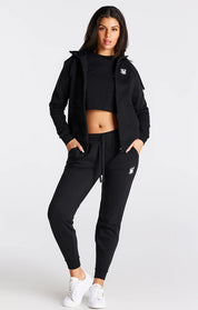 Black Essential Zip Thru Hoodie