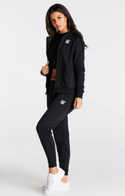 Black Essential Zip Thru Hoodie