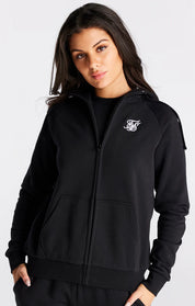 Black Essential Zip Thru Hoodie