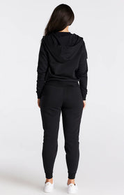 Black Essential Zip Thru Hoodie