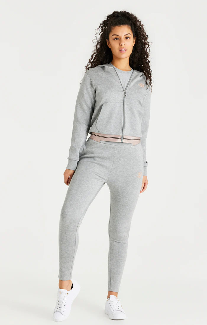 Grey Marl Zip Thru Hoodie