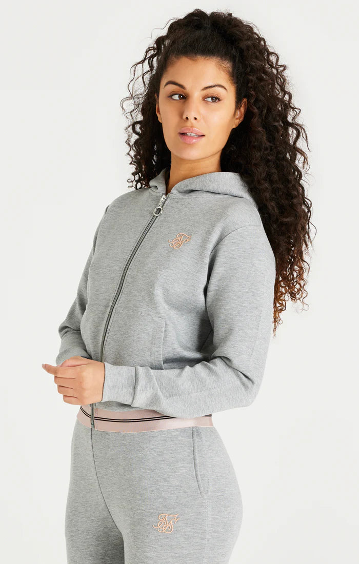 Grey Marl Zip Thru Hoodie