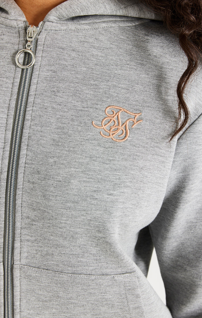 Grey Marl Zip Thru Hoodie