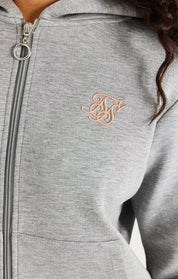 Grey Marl Zip Thru Hoodie