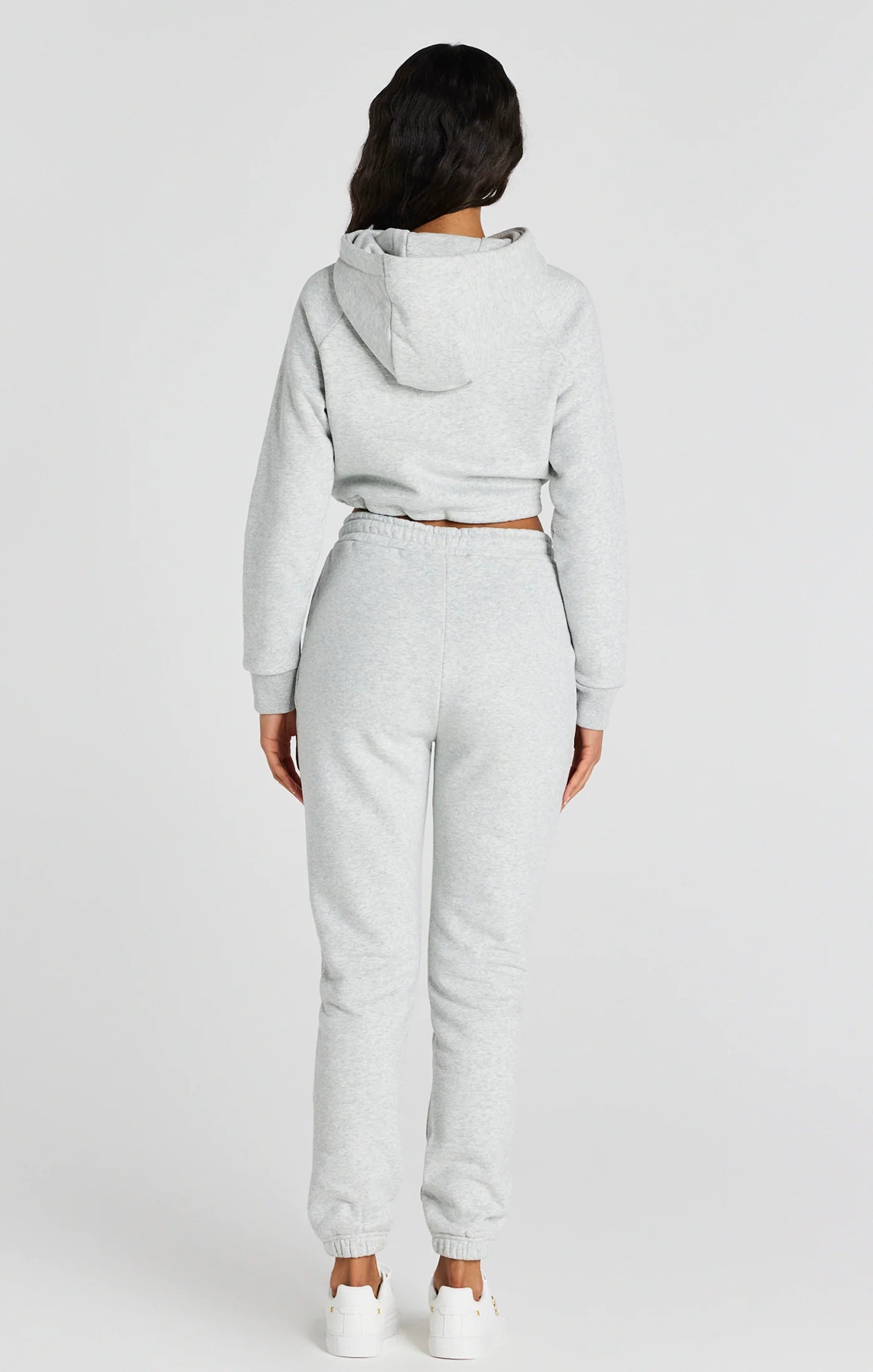 Grey Marl Signature Crop Hoodie