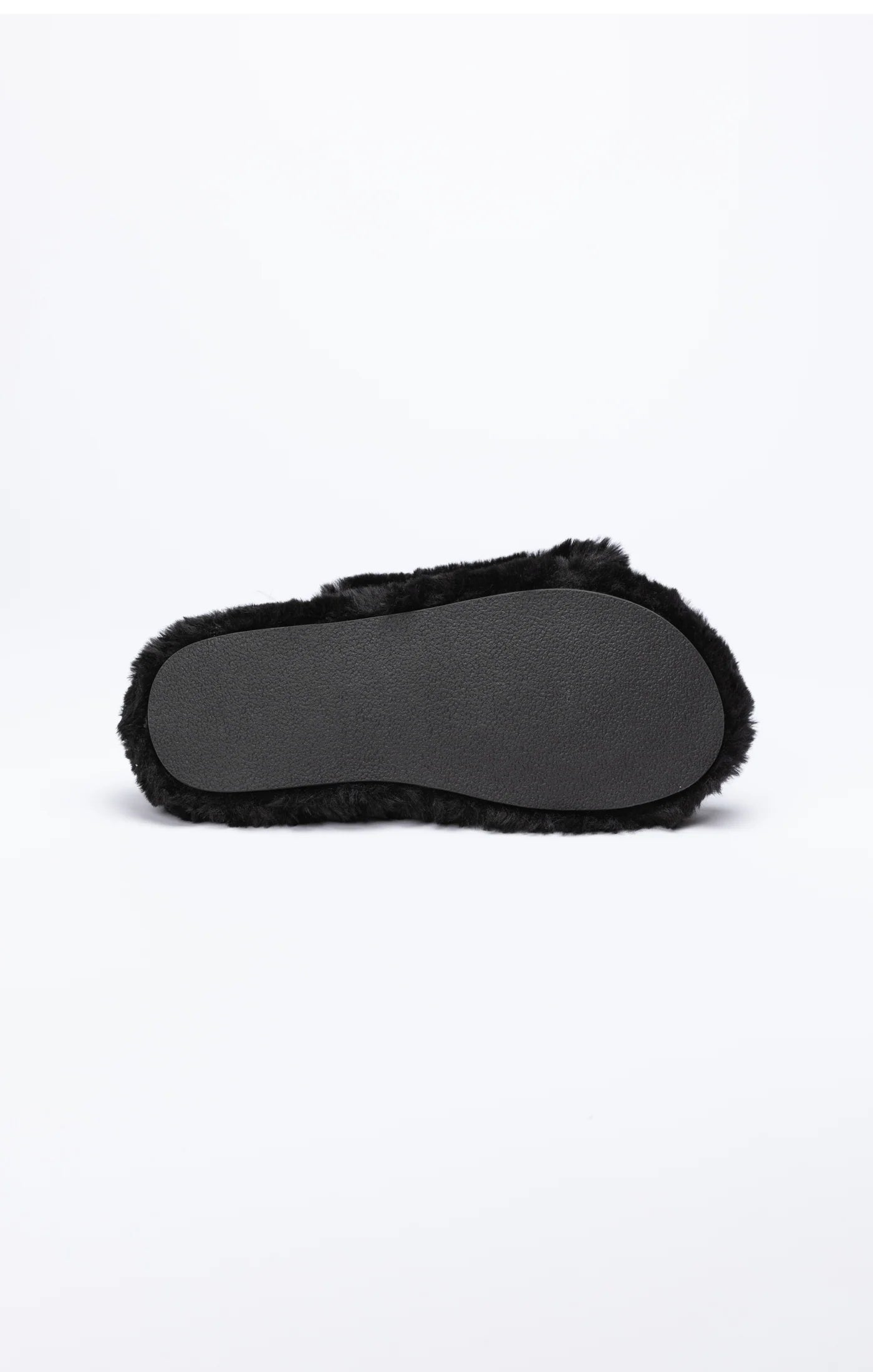 Black Fluffy Slide Slipper